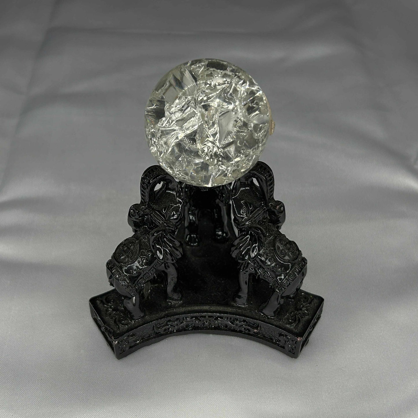 Black Lucky Elephant Sphere Holder