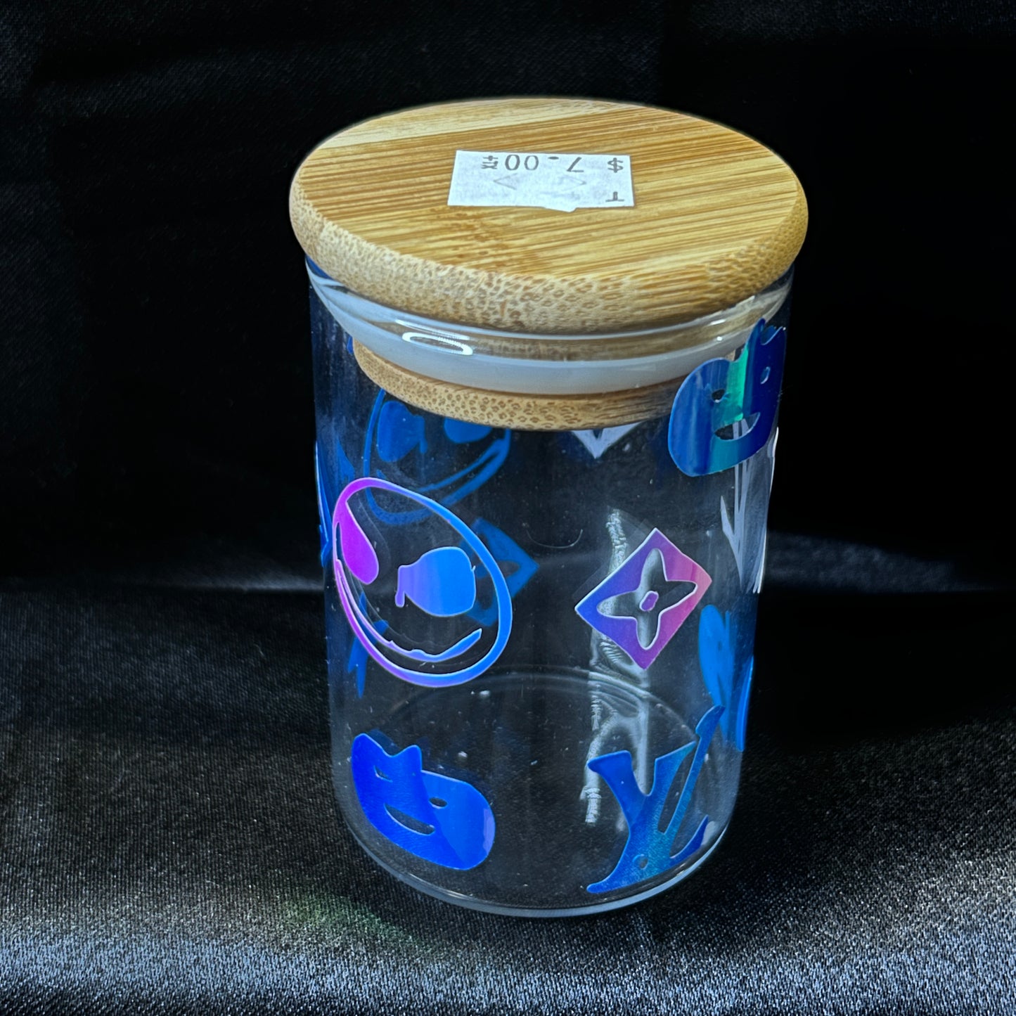 Herb Glass Jar w/ Wood Lid - 7oz