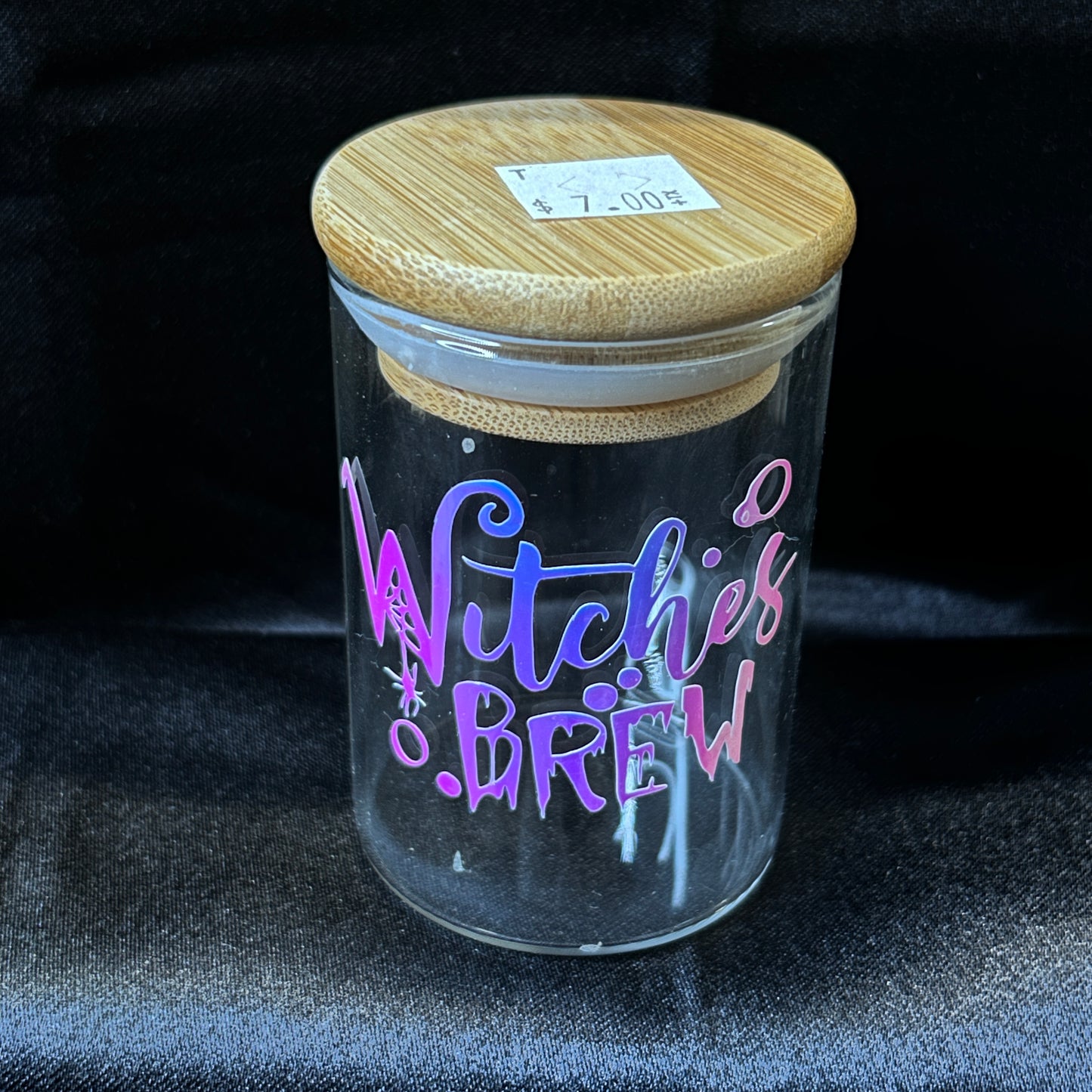 Herb Glass Jar w/ Wood Lid - 7oz