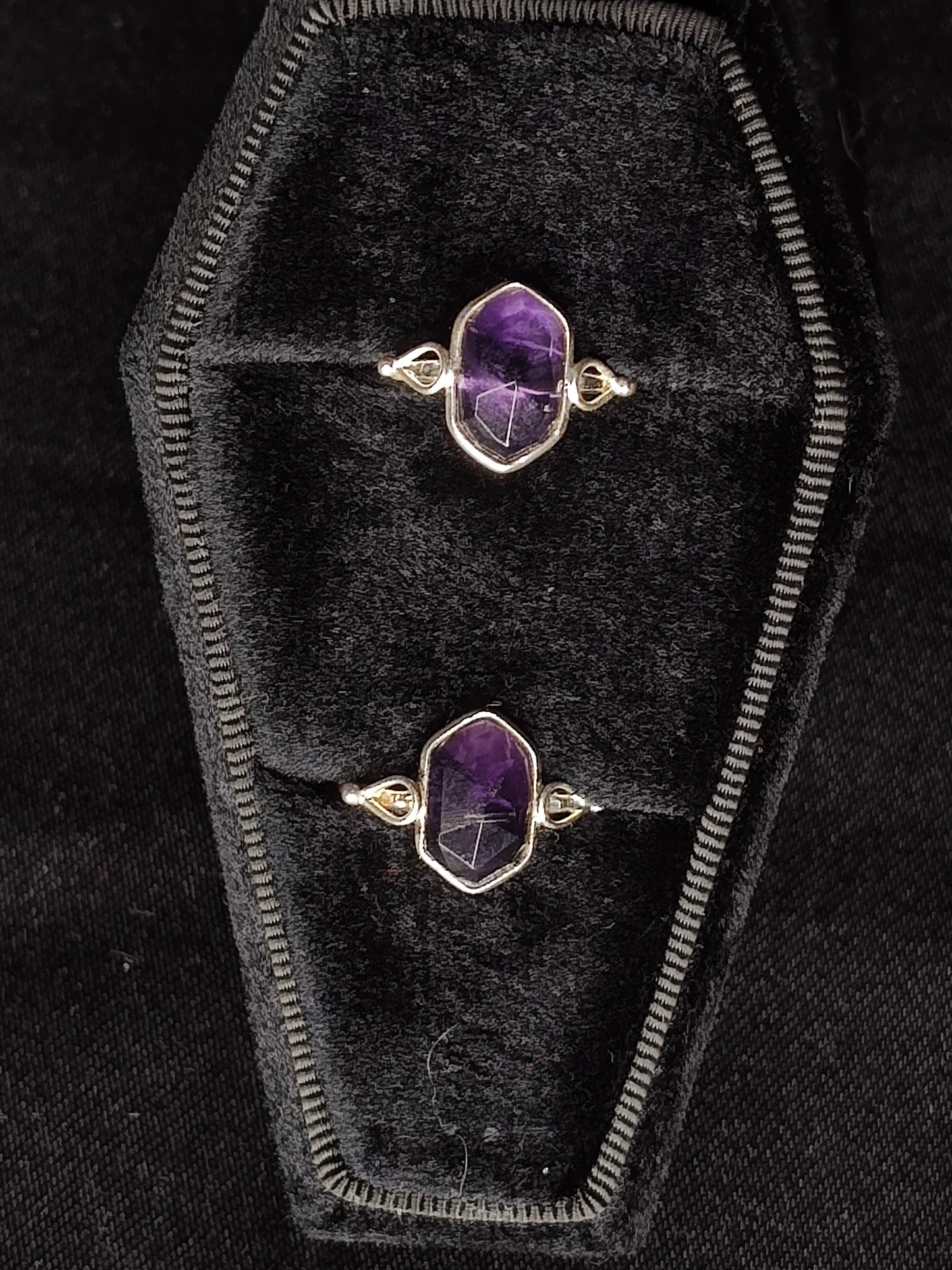 Amethyst Sterling Silver Diamond Ring