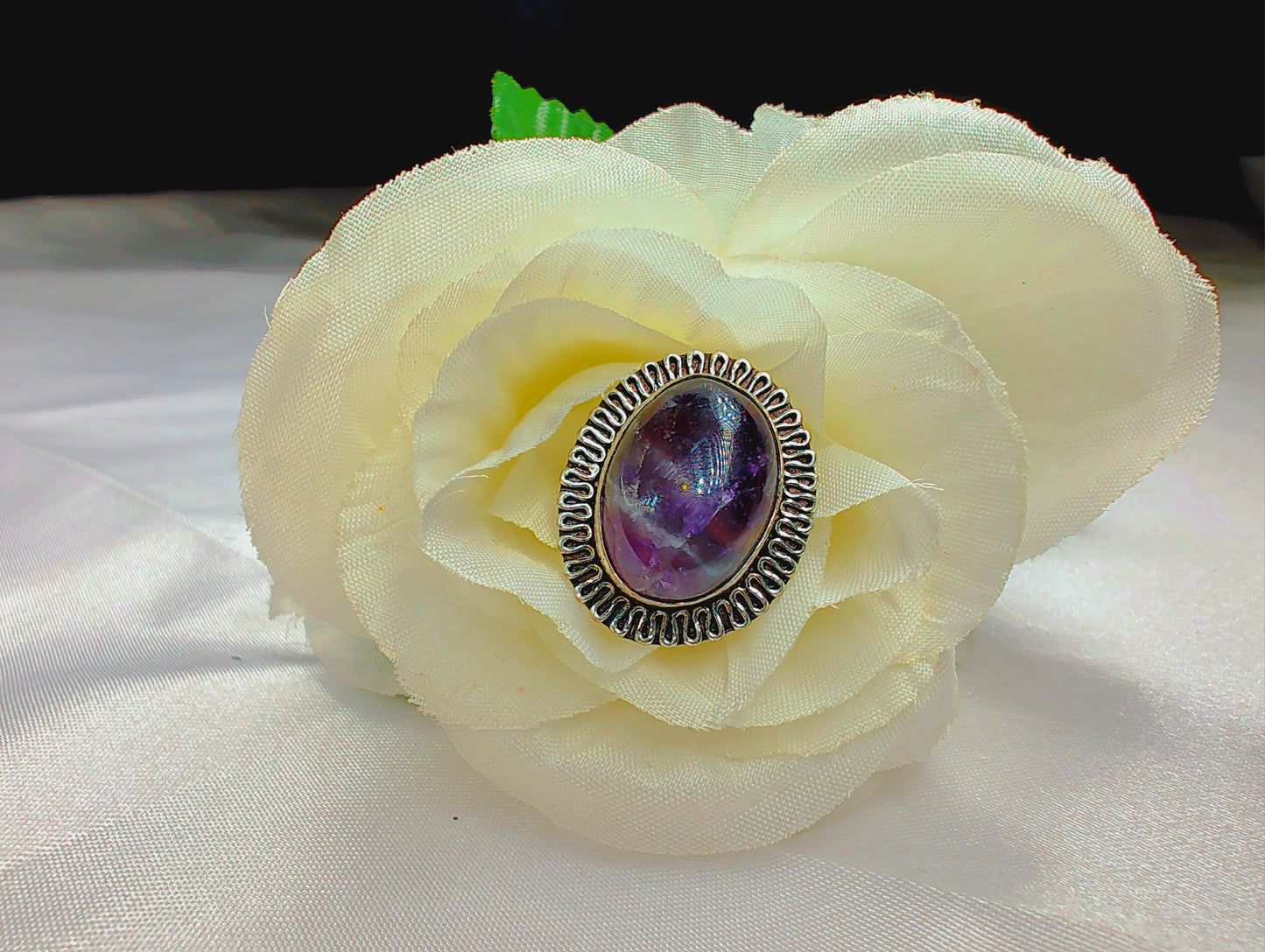 Amethyst Oval Cut in Sterling Silver Setting Ring