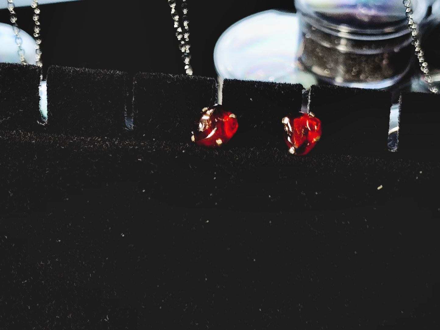 Garnet Sterlng Silver Earrings