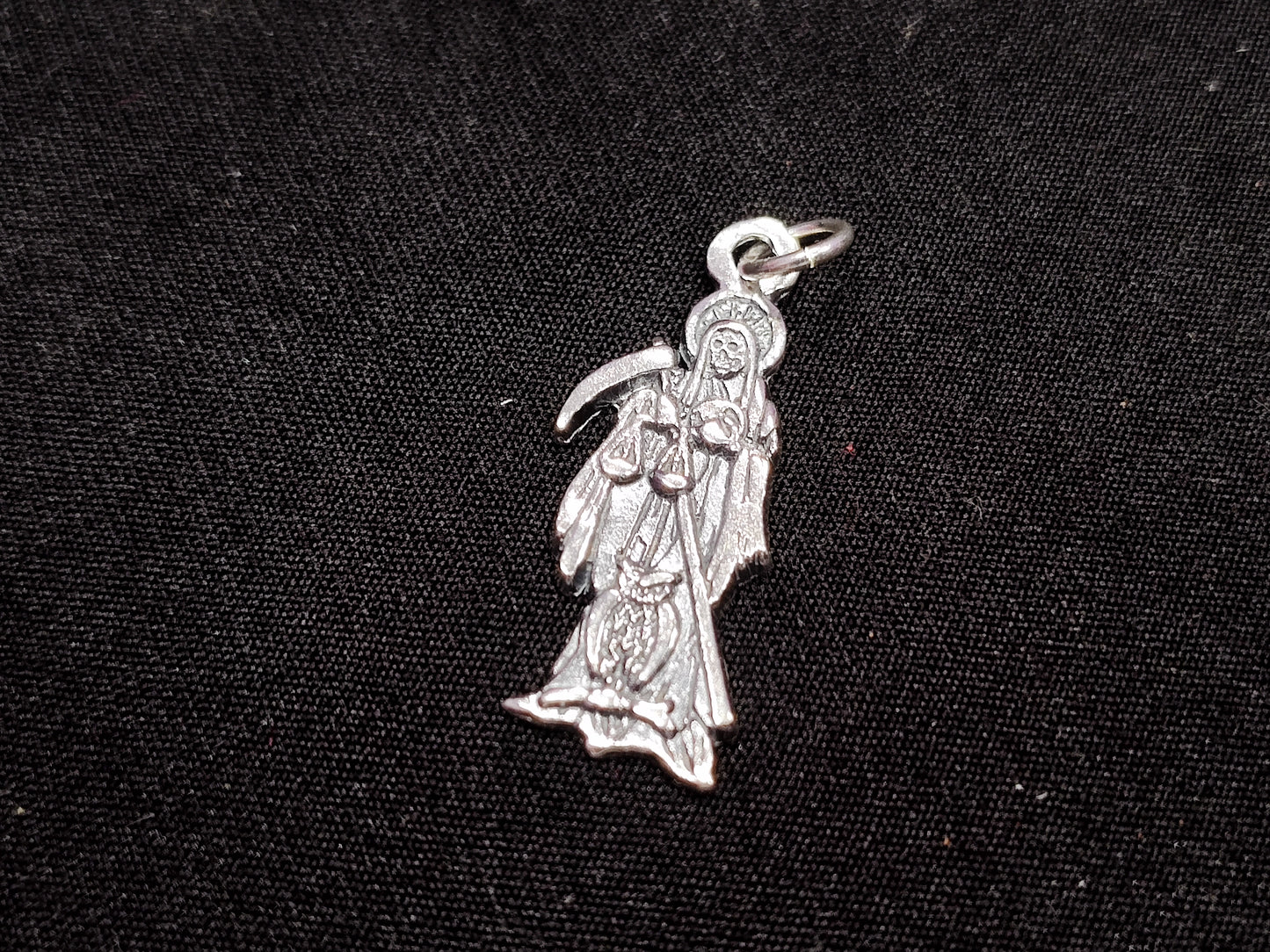 Santa Muerte Sterling Silver Necklace Charm