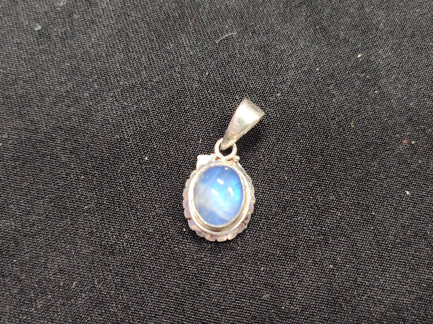 Moonstone Oval Cut In Sterling Silver Necklace Charm