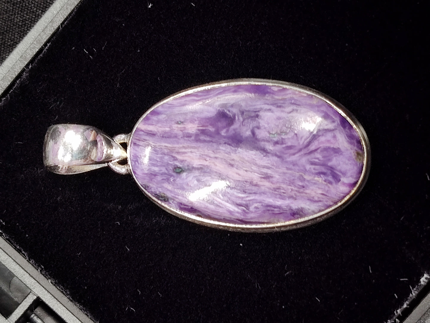 Lepidolite Oval Cut Necklace Pendant