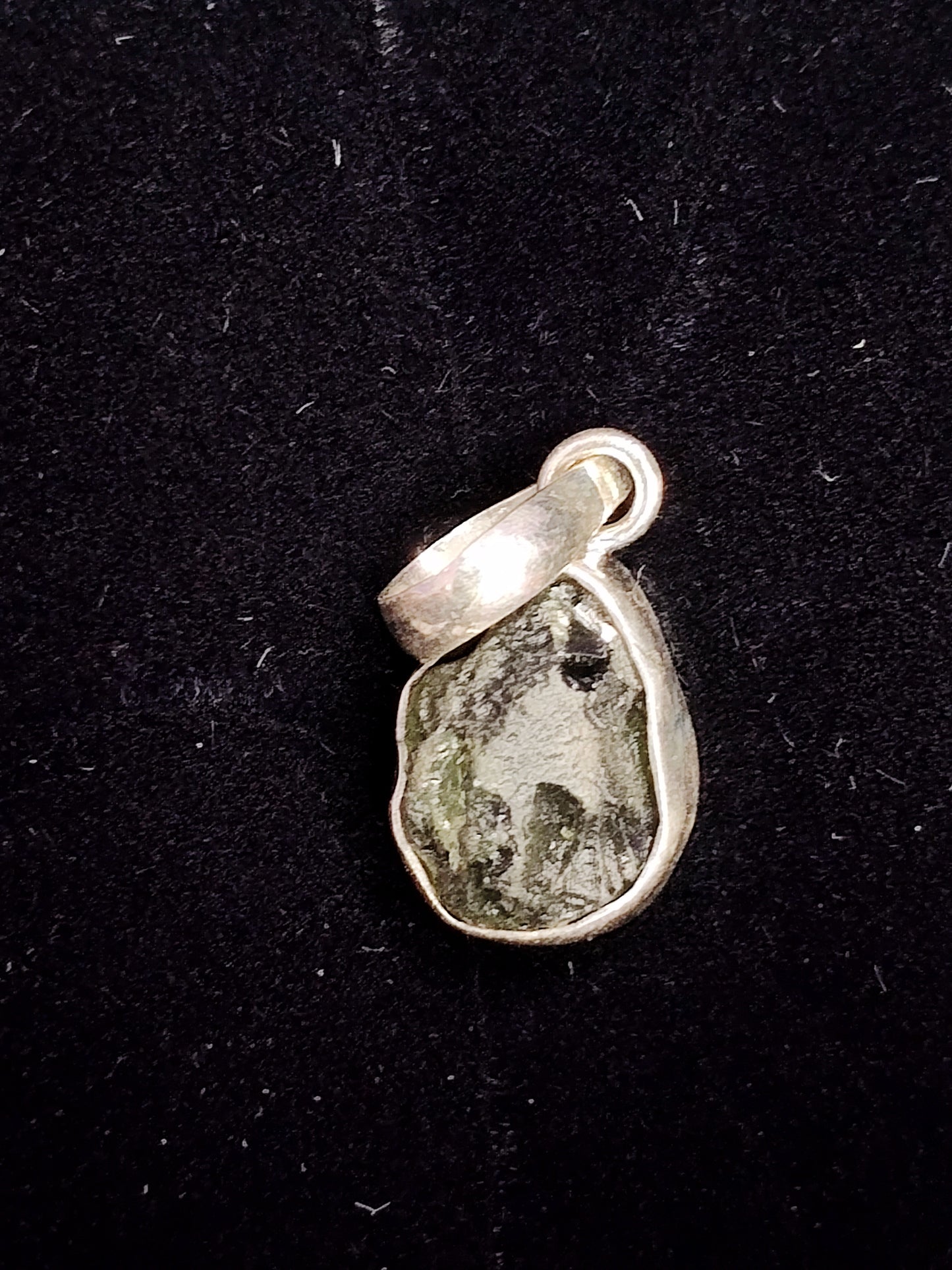 Moldavite in Sterling Silver Necklace Pendant