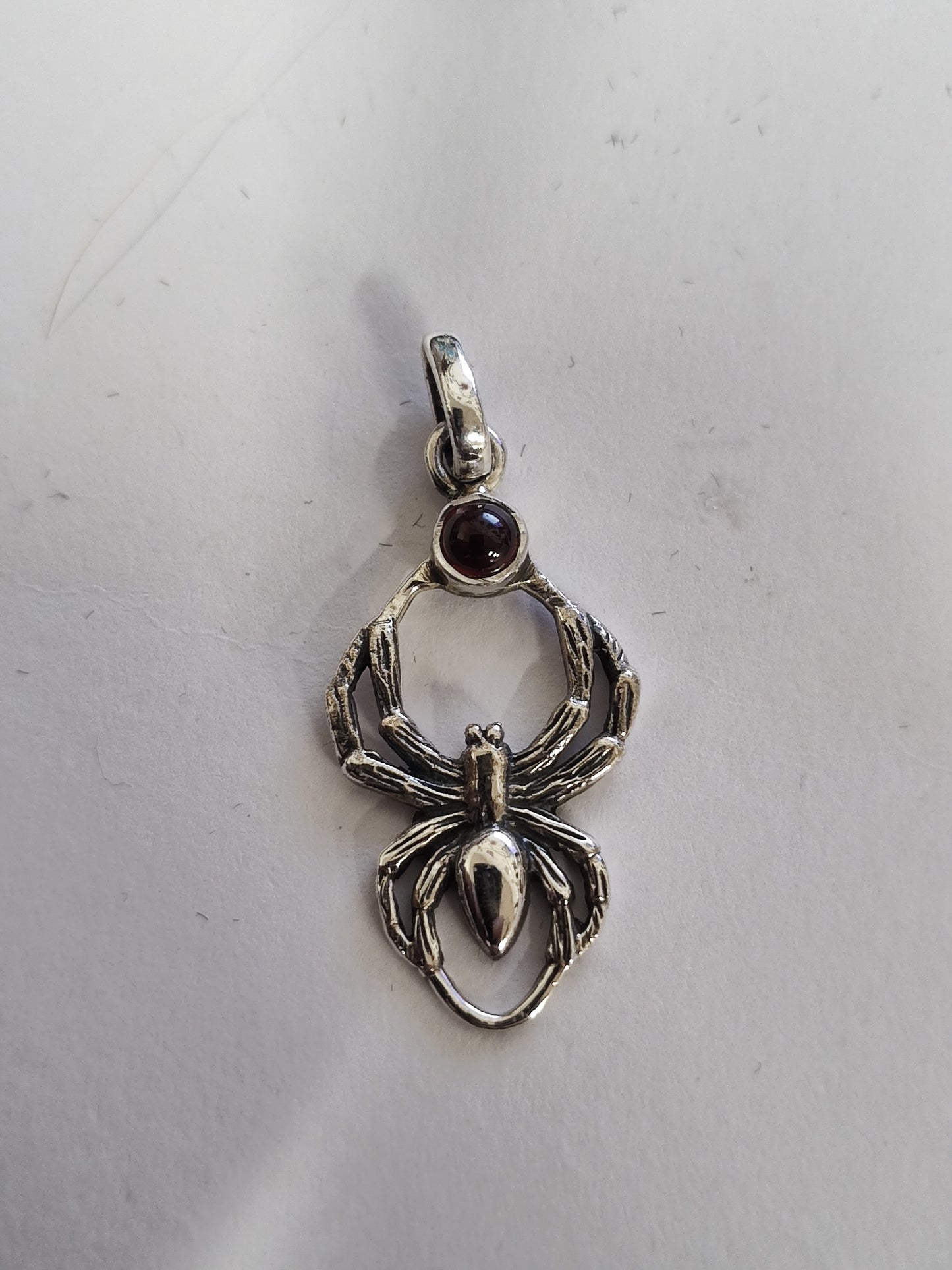 Sterling Silver Spider with Crystal Gem inlay
