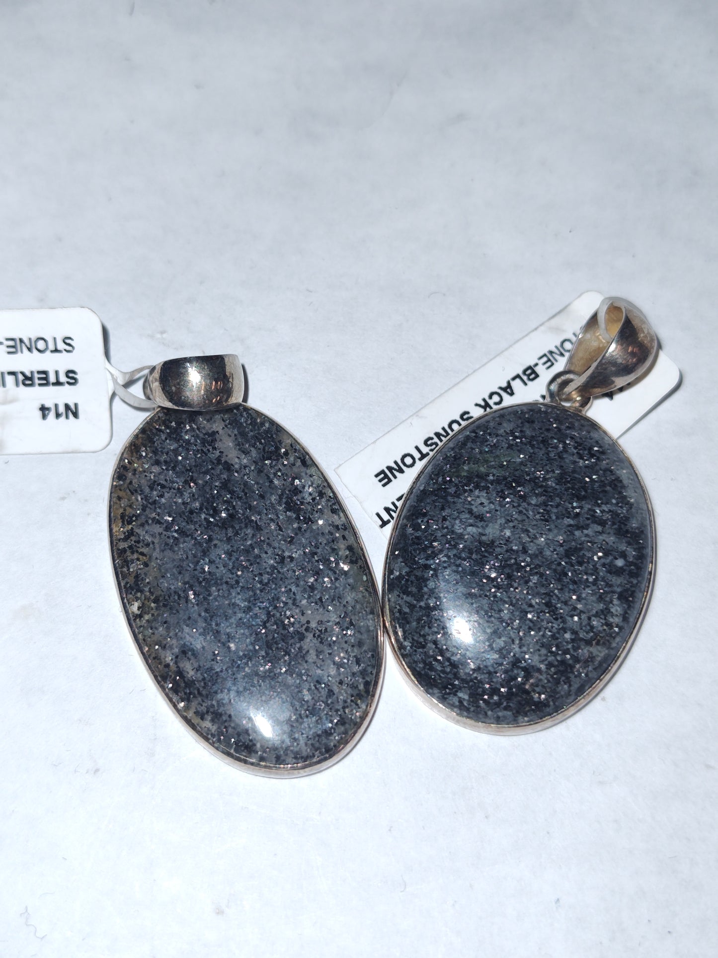 Black Sunstone in Sterling Silver Pendant