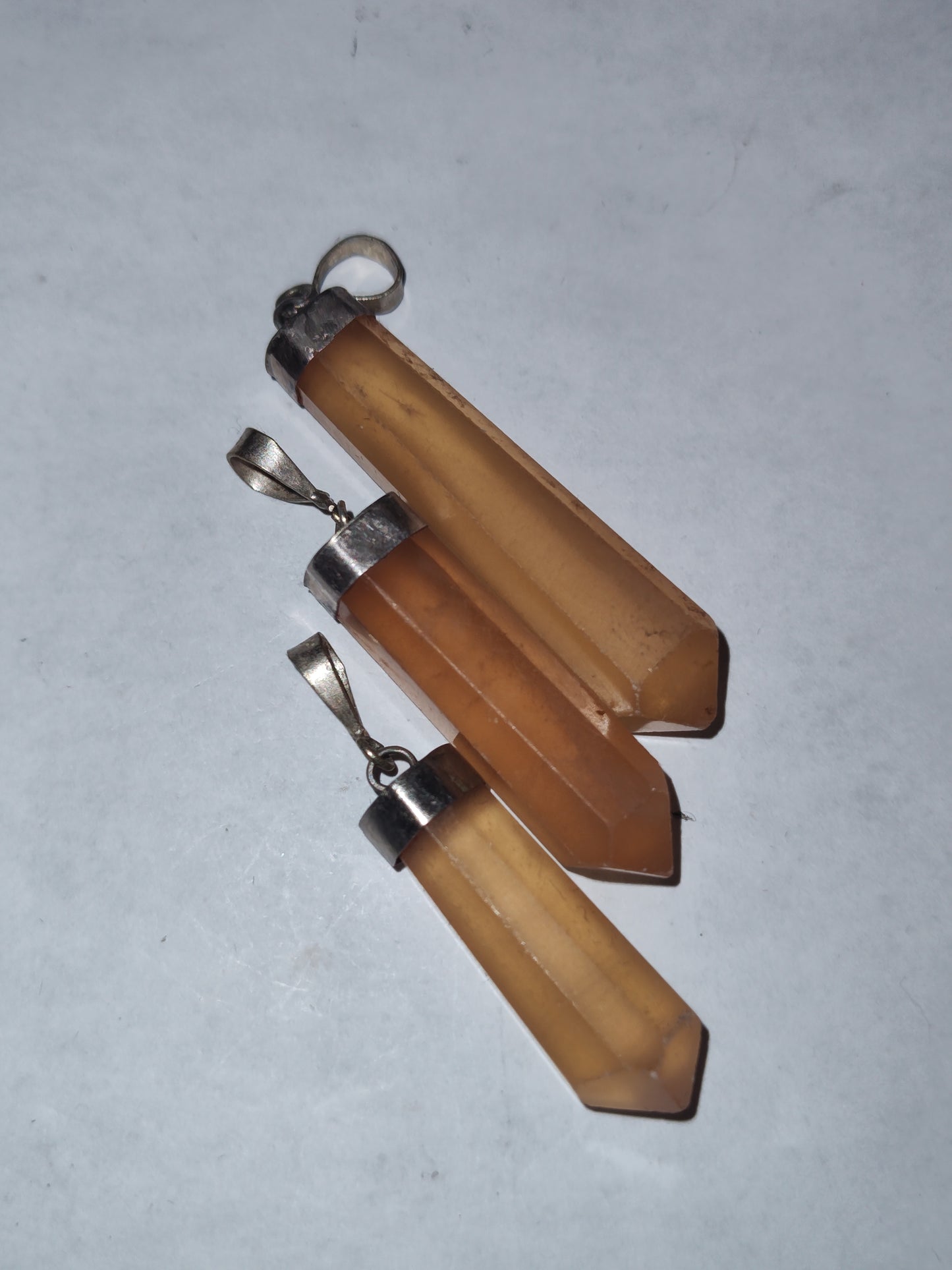 Orange Calcite in .925 Sterling Silver Bevel