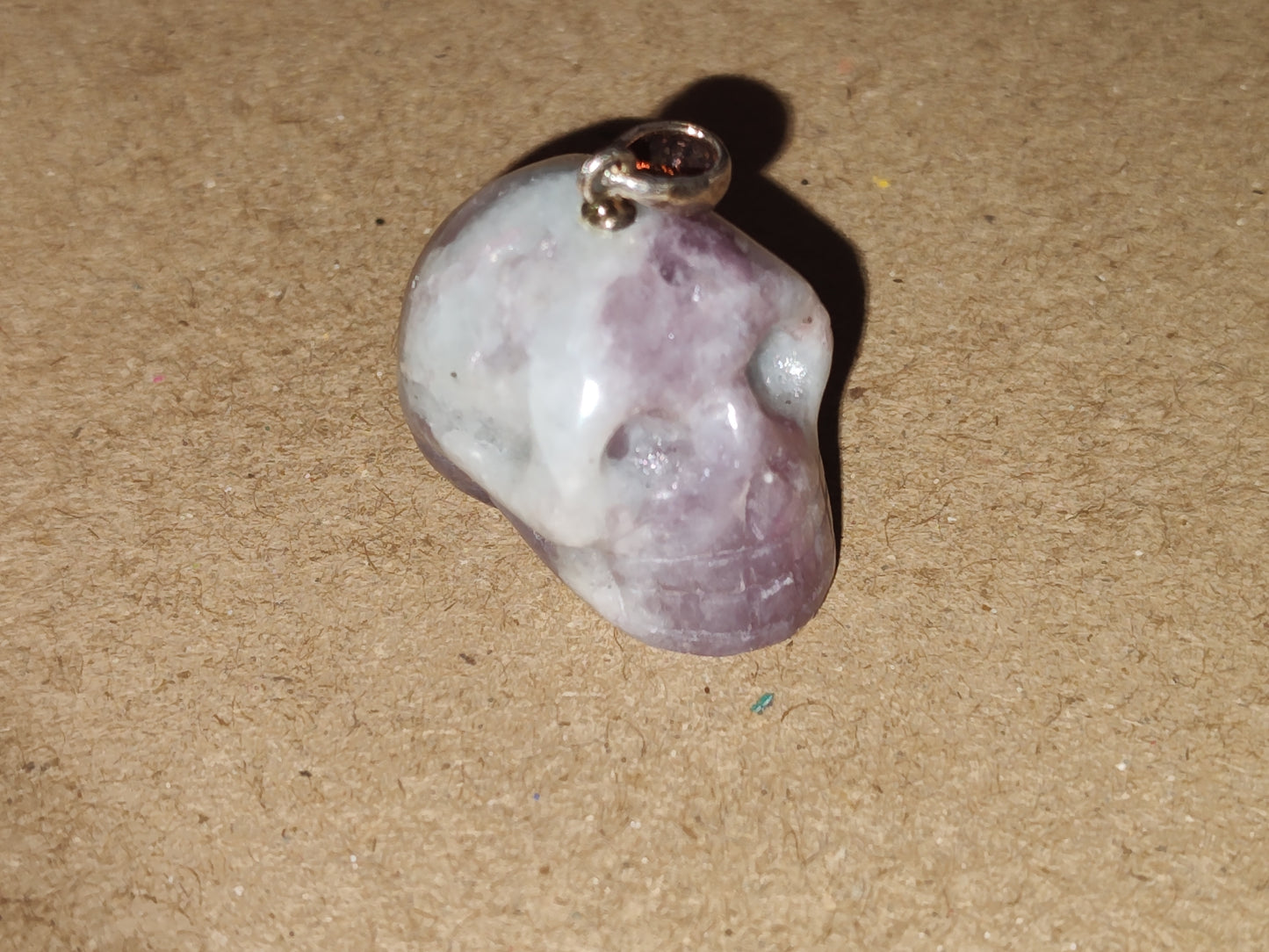 Rhodochrosite Skull Pendant