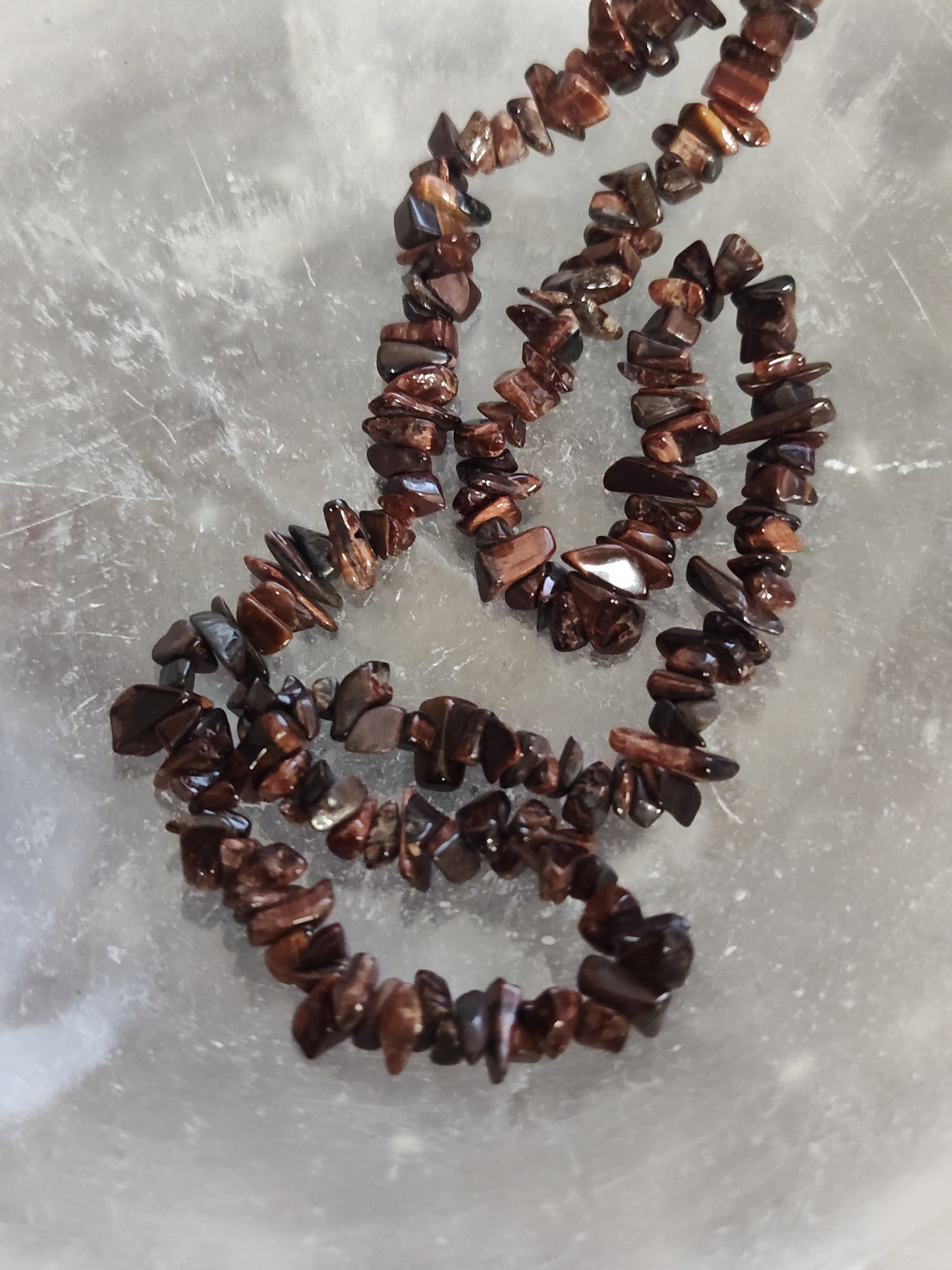 Red Tigers Eye Chip Necklace