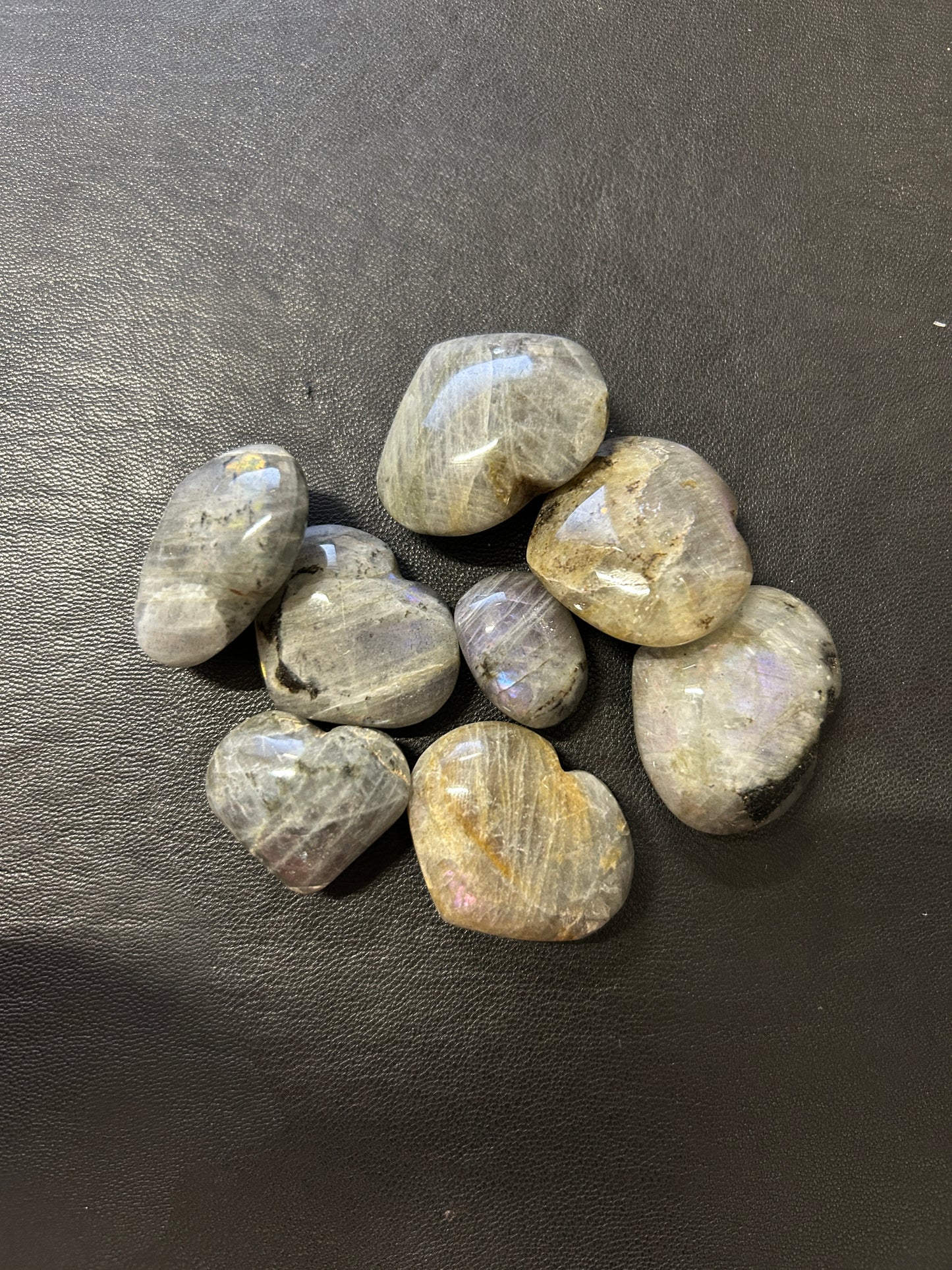 Purple Labradorite Hearts