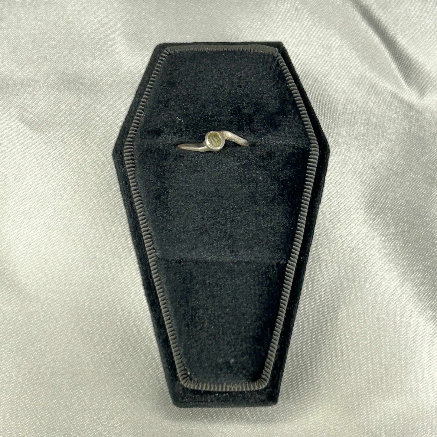 Moldavite Sterling Silver Raw Cut Rings