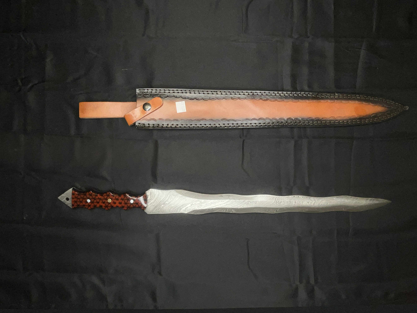 25in Full Tang Damascus Steel One-Handed Sword
