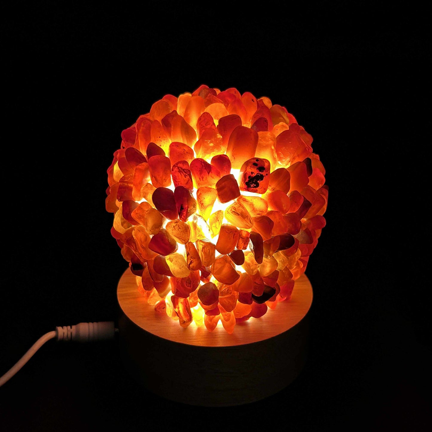 Carnelian Chip Light Sphere