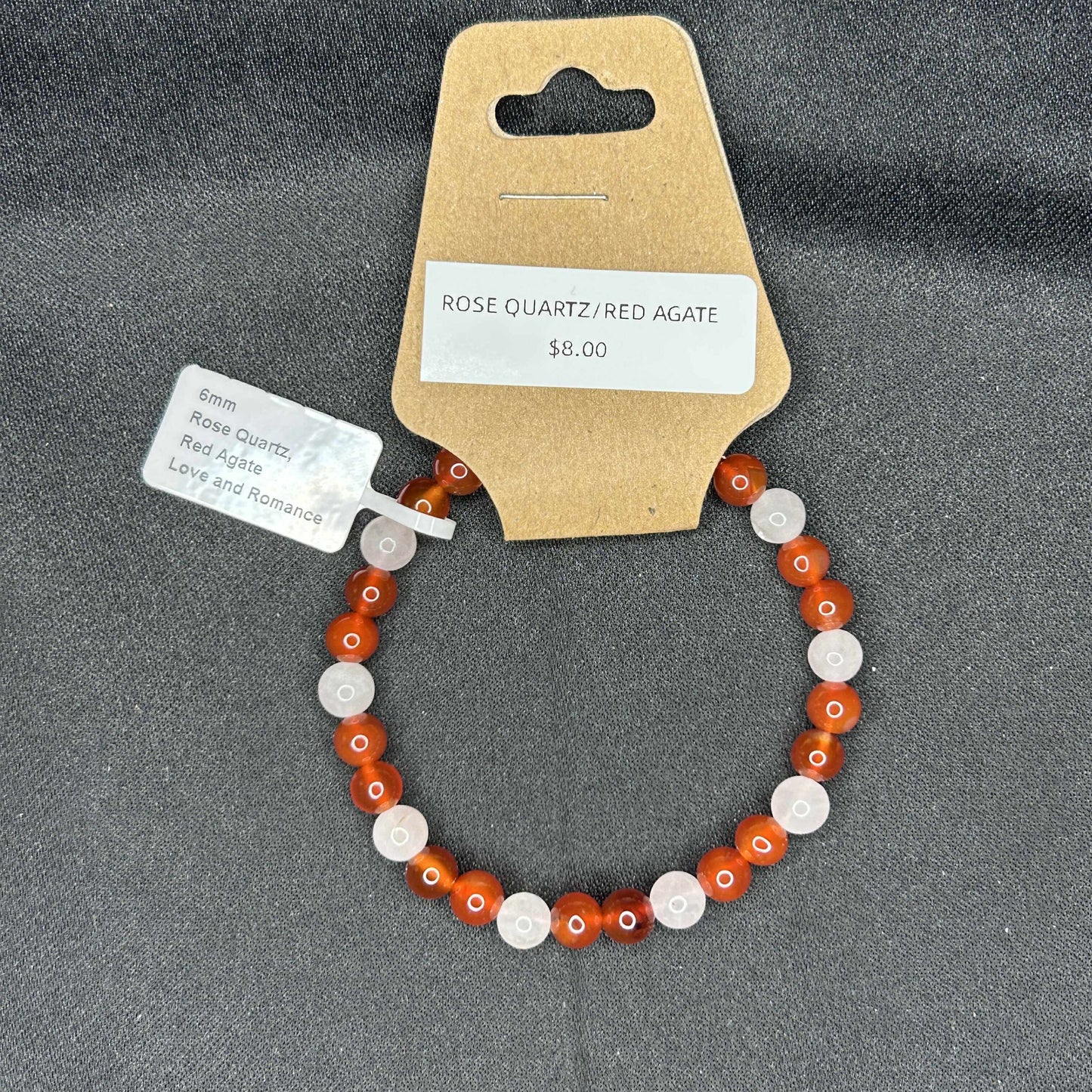 Rose Quartz and Red Agate Bracelet
