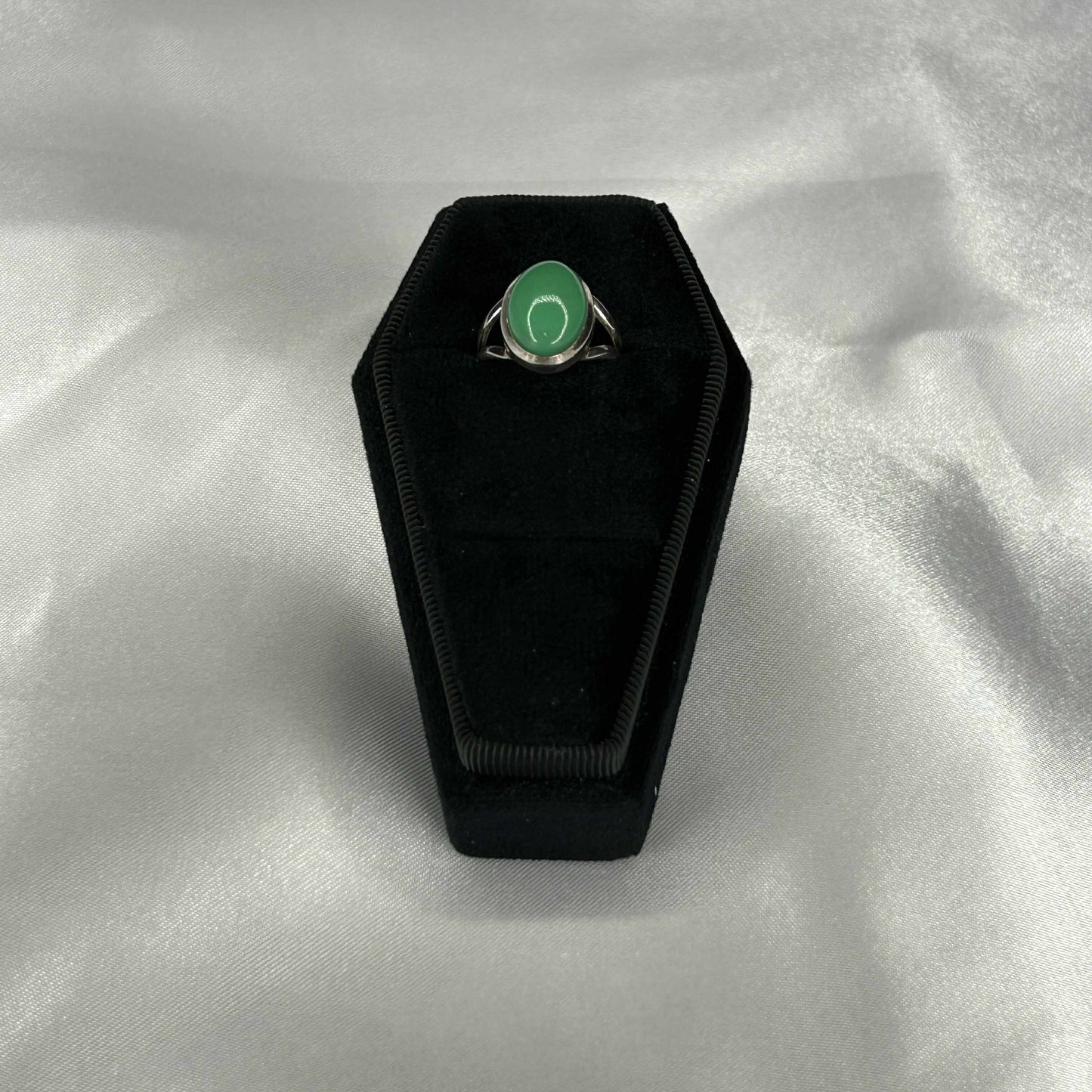 Chrysocolla Sterling Silver Oval Cut Ring