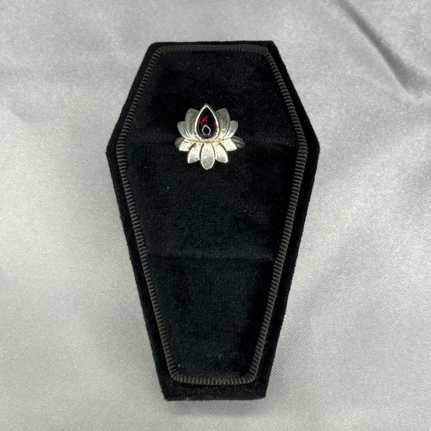 Red Garnet Sterling Silver Ring