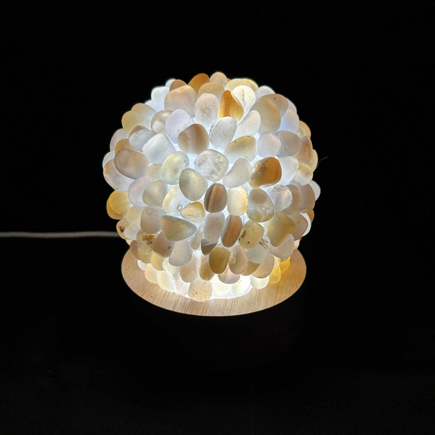 Yellow Agate Chip Sphere Light