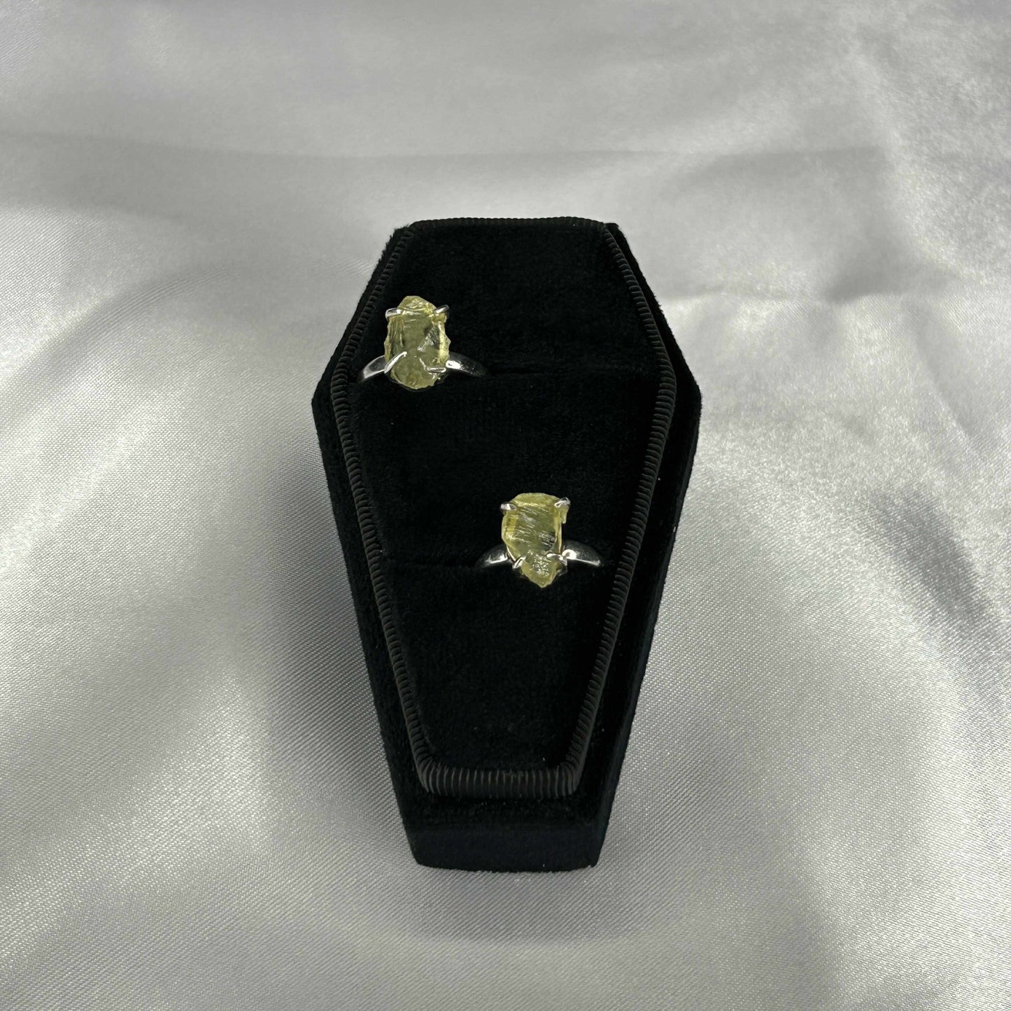 Lemon Quartz Sterling Silver Raw Cut Ring