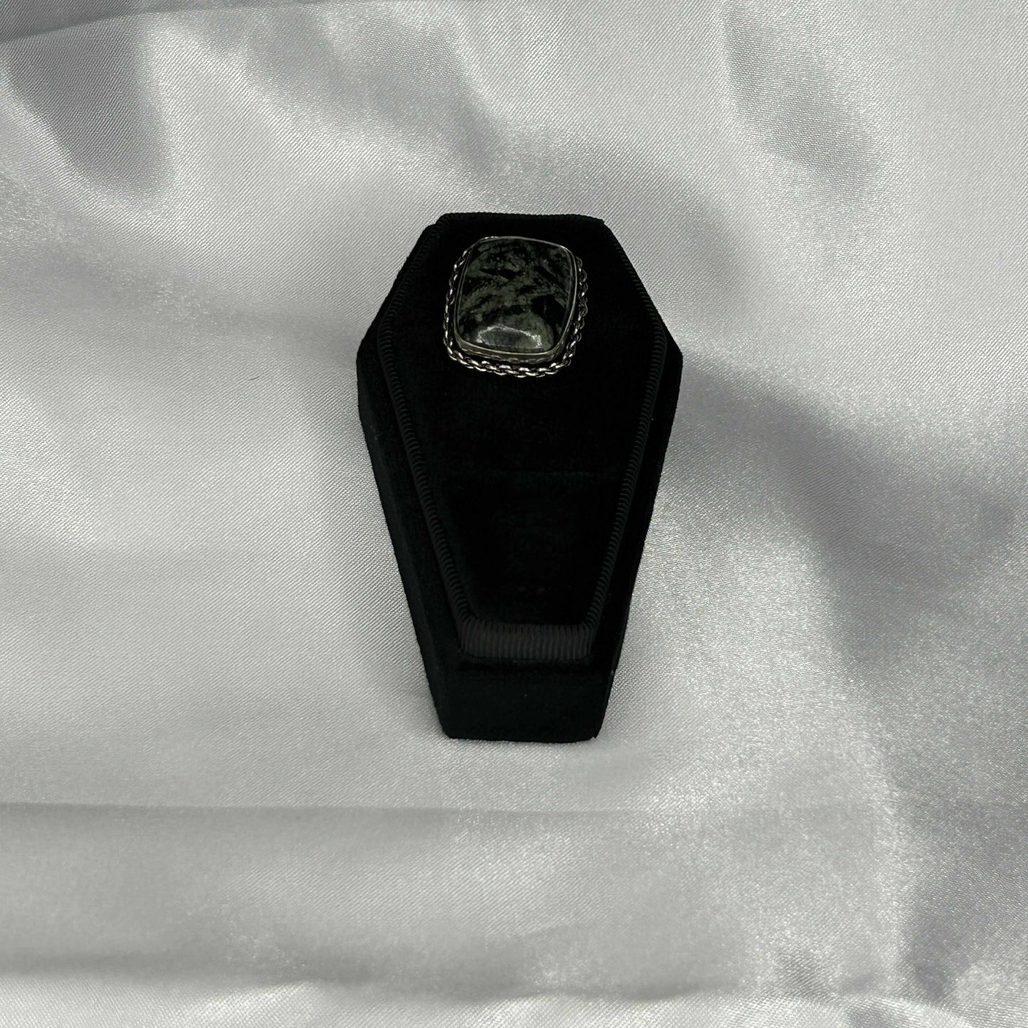 Kambaba Jasper Square Cut in Sterling silver Ring