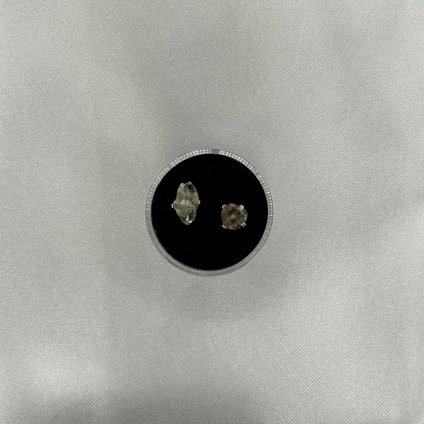 Herkimer Diamond Raw Cut Sterling Silver Earrings