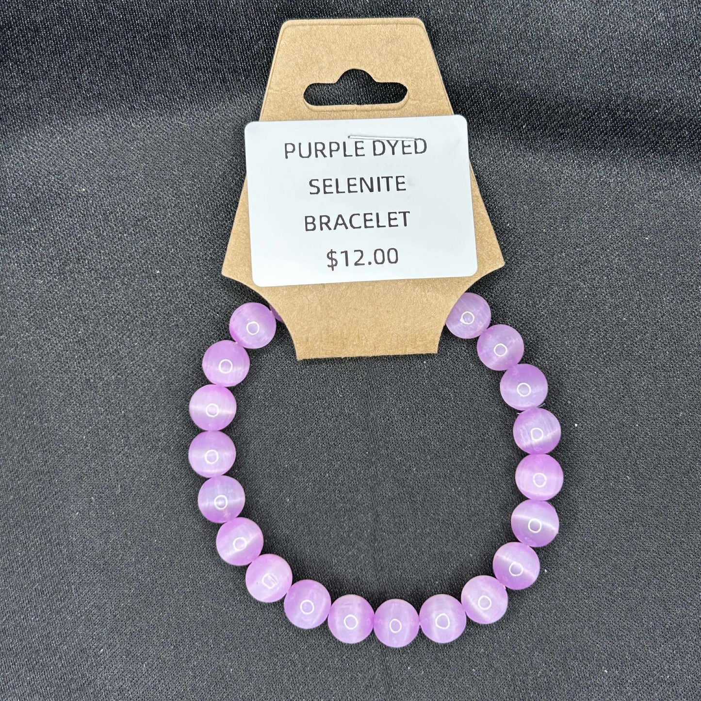 Purple Dyed Selenite Bracelet