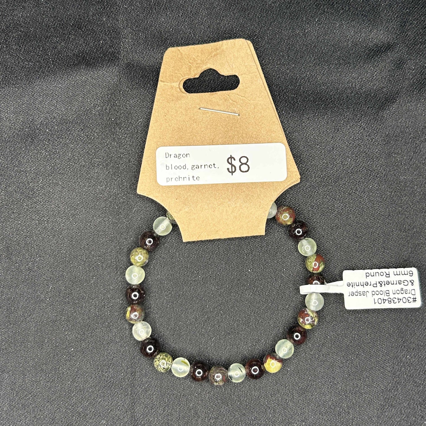 Dragons Blood, Garnet, Prehnite Bracelet