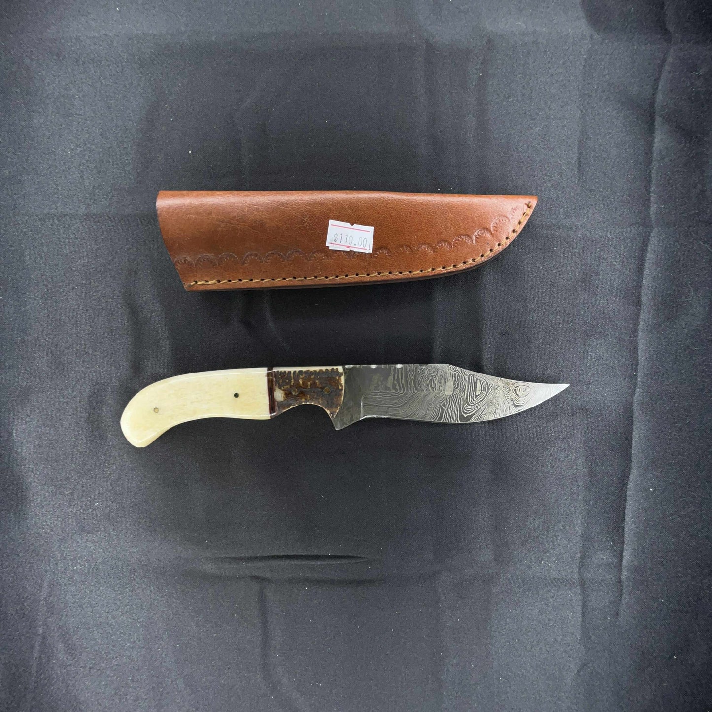 8in Full Tang Damascus Steel Bowie Knife