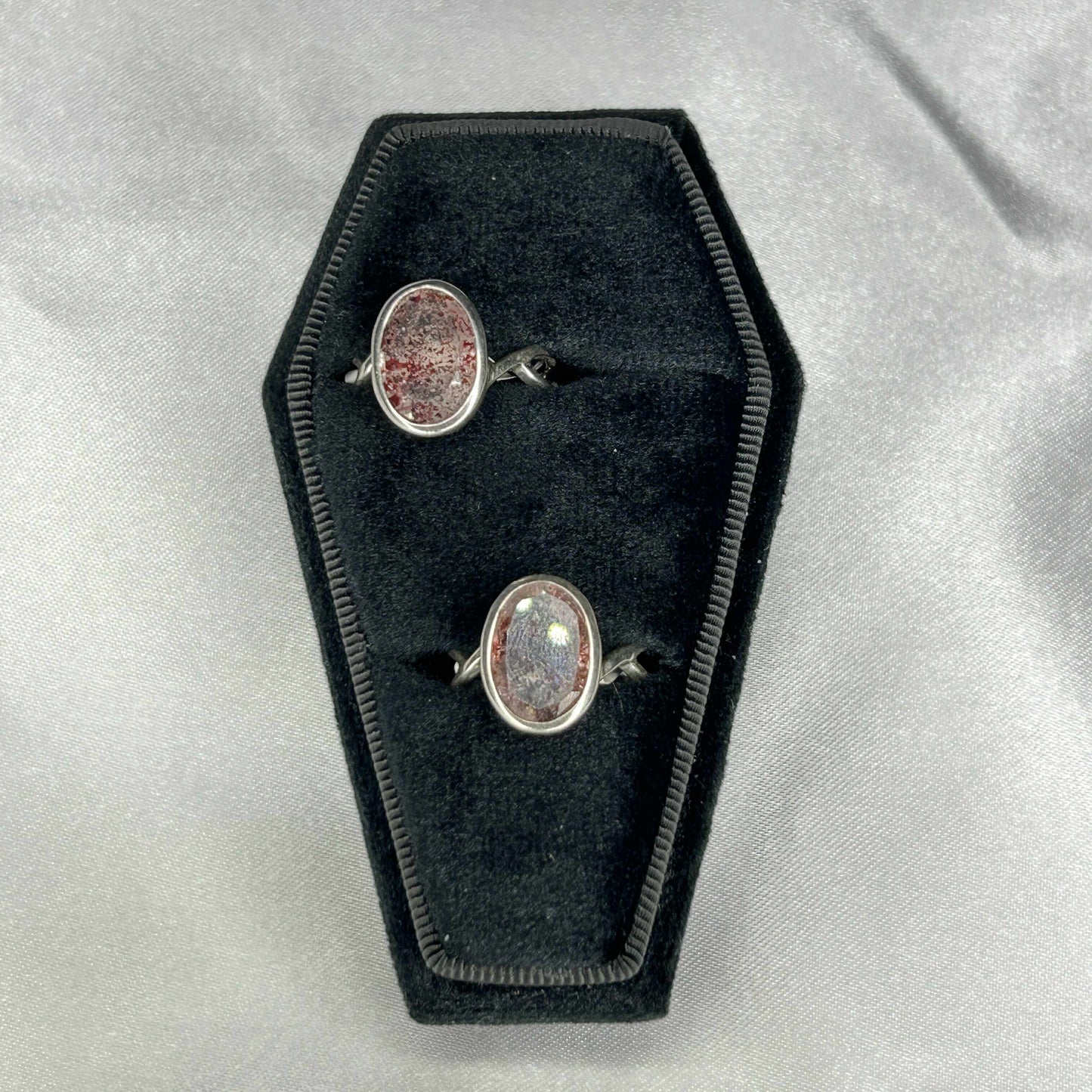 Disco Fire Quartz Sterling Silve Oval Cut Ring