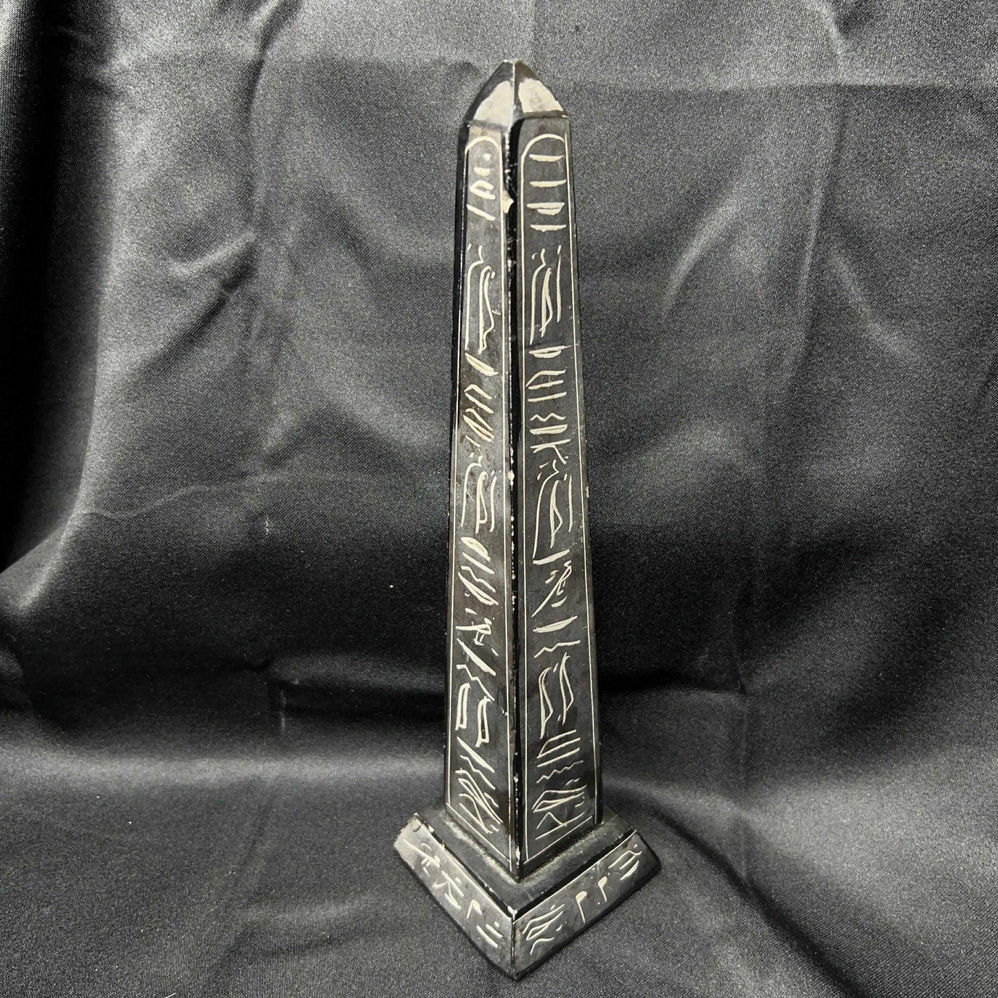 Hand Carved Black Obelisk