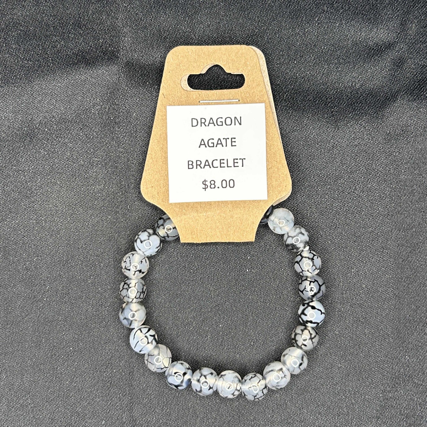 Dragons Vein Agate 8mm Bracelet