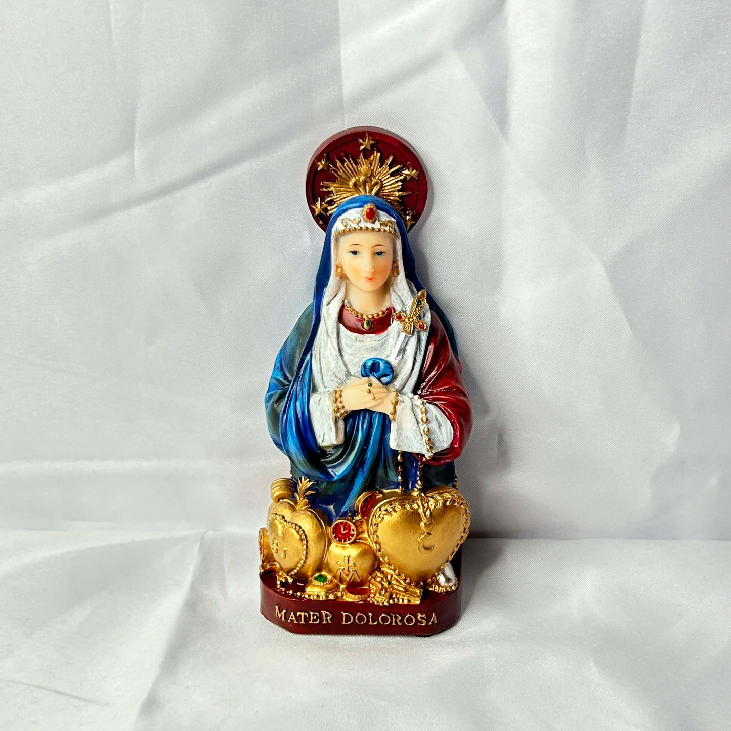 Mater Dolorosa in Dark Robes 6in Statue