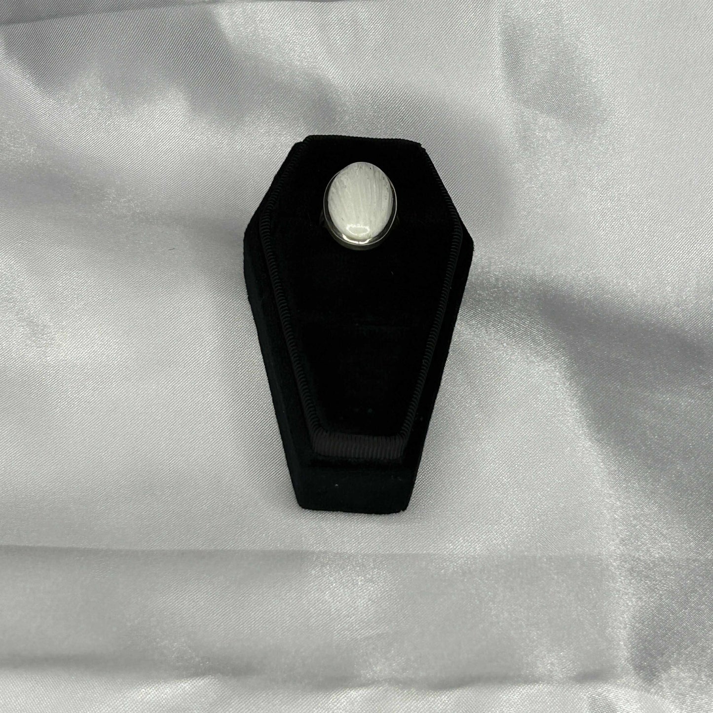 Scolecite Oval Cut in Sterling Silver Setting Ring