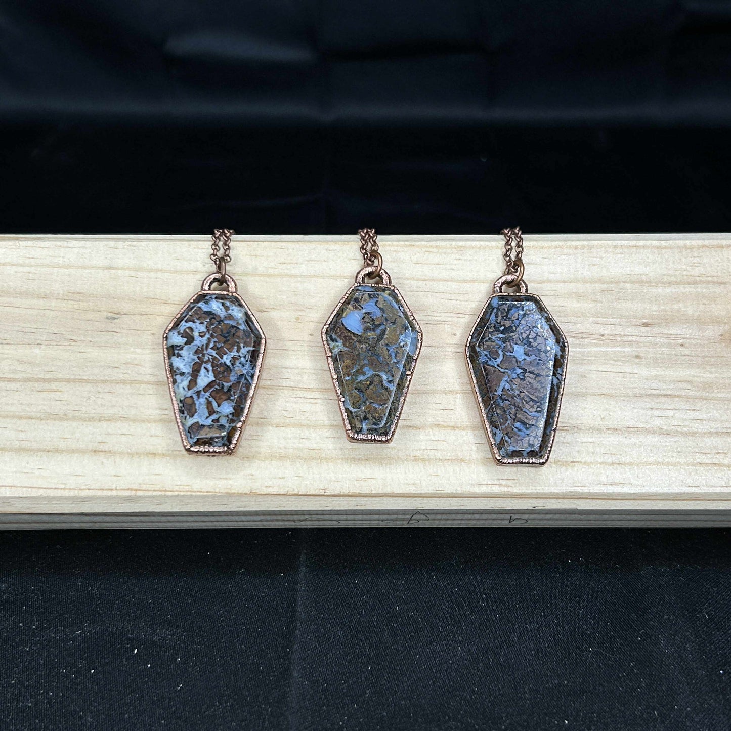 Copper Dolomite Coffin Necklace