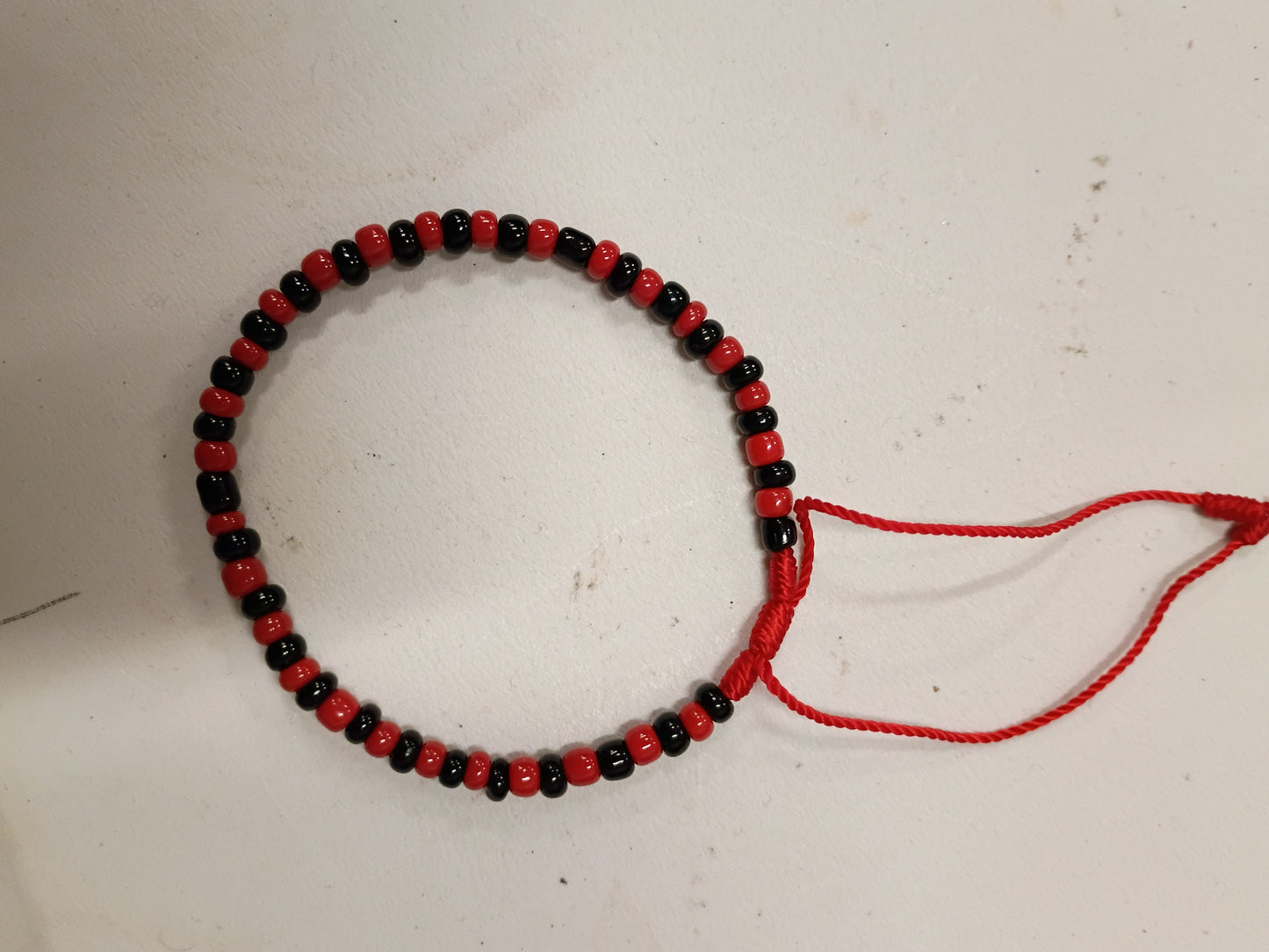 Black and Red Beaded Bracelet