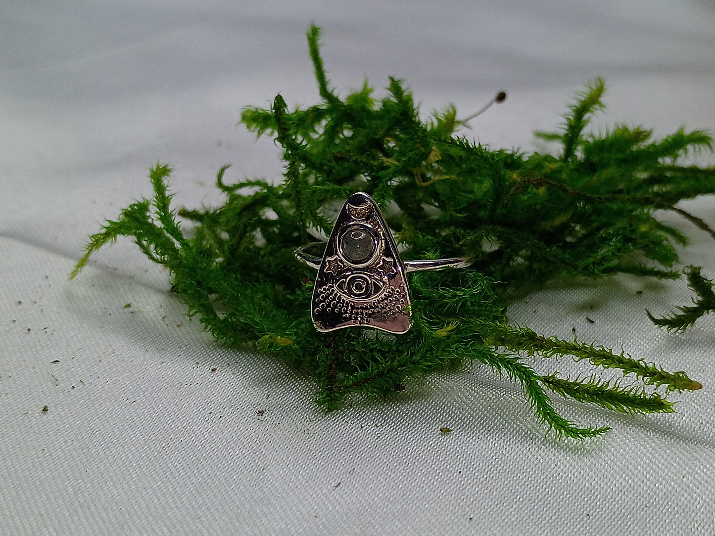 Moonstone Planchet Ring 9.25 Sterling Silver