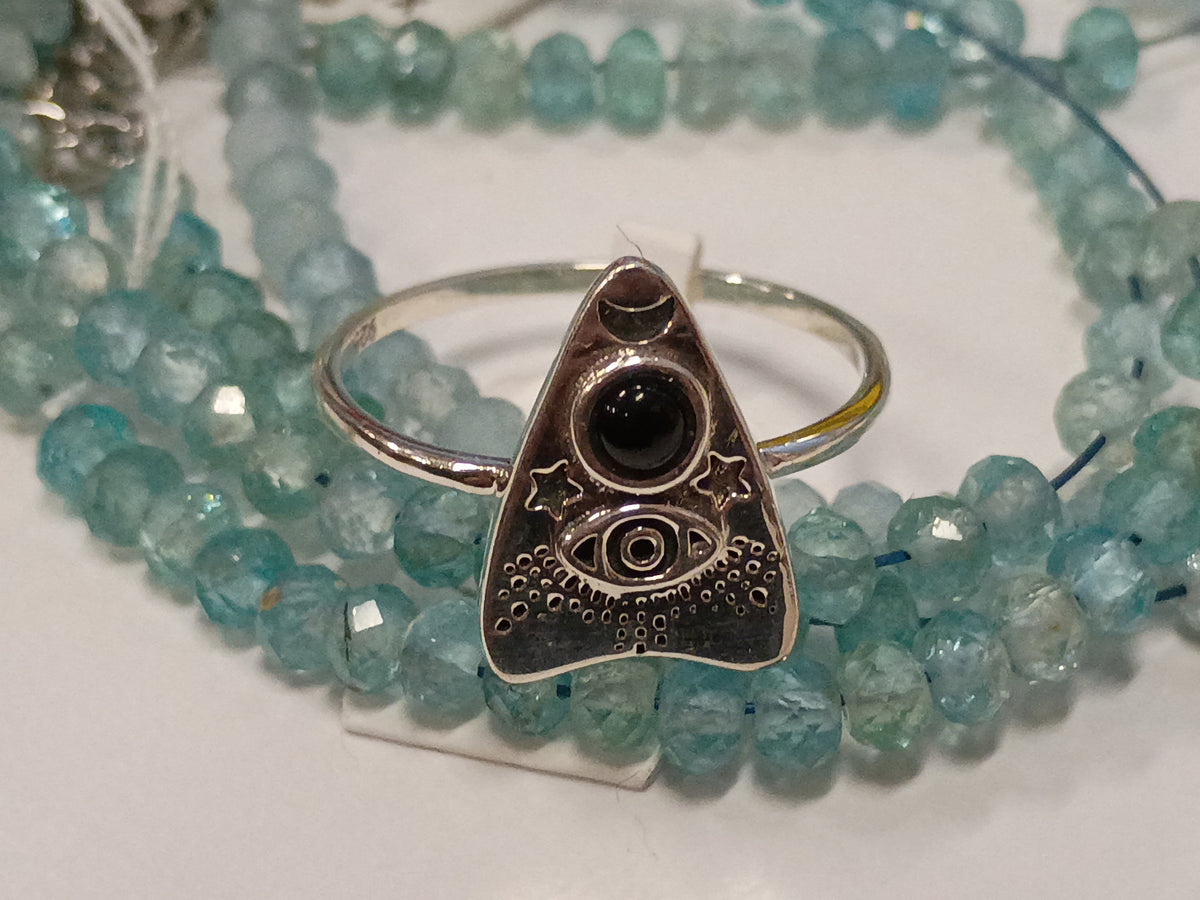 Onyx Planchet Ring 9.25 Sterling Silver