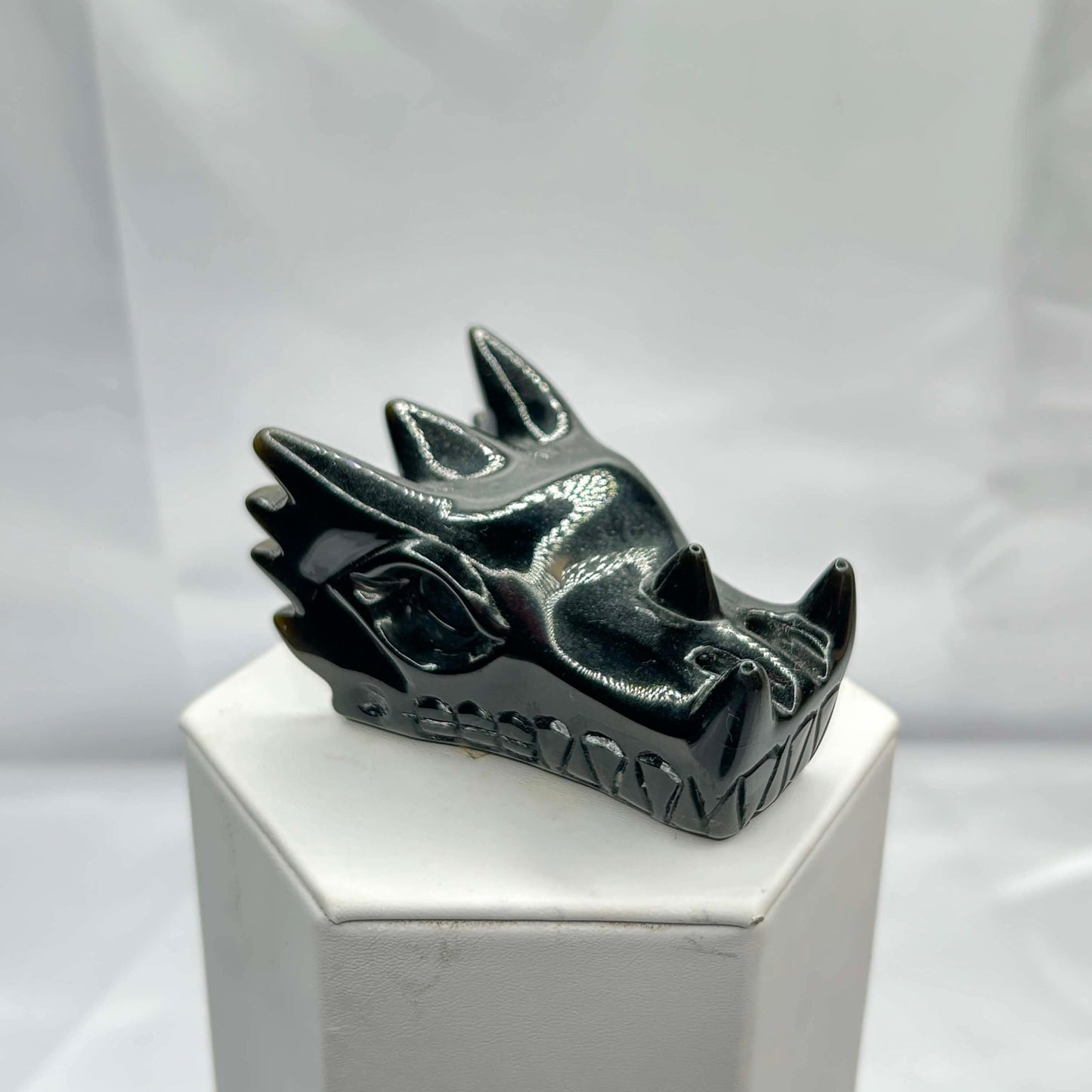 Gold Sheen Obsidian 3 Inch Dragon Head