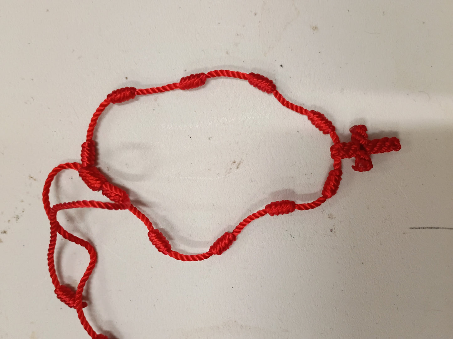 Red Rosary Adjustable Bracelet