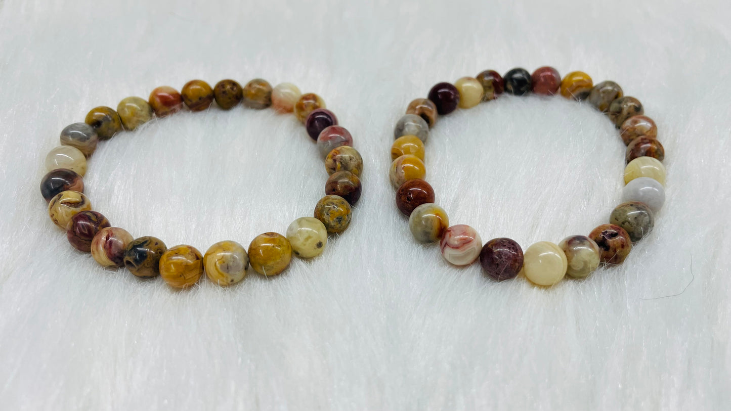 Crazy lace agate bracelet