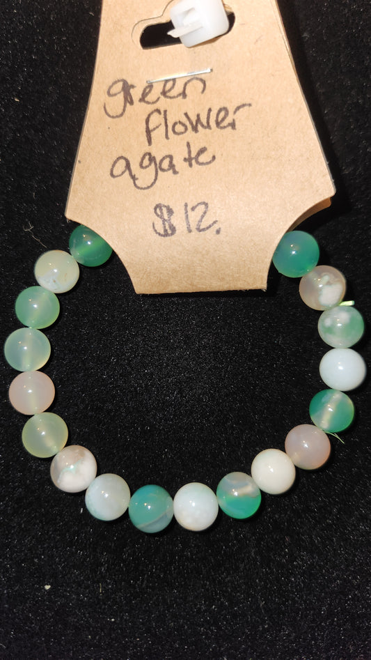 Green Flower Agate Bracelet