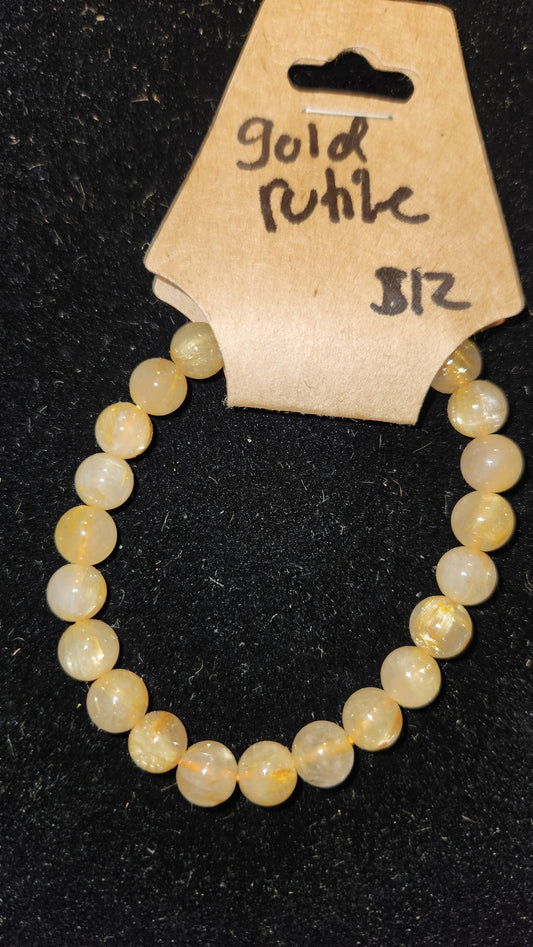 Golden rutile bracelet - 8mm