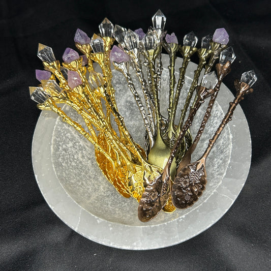Witches Spoons (amethyst / clear quartz)