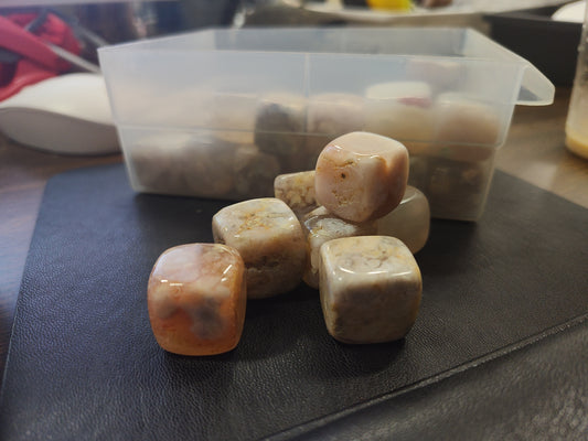 Flower Agate Cubes