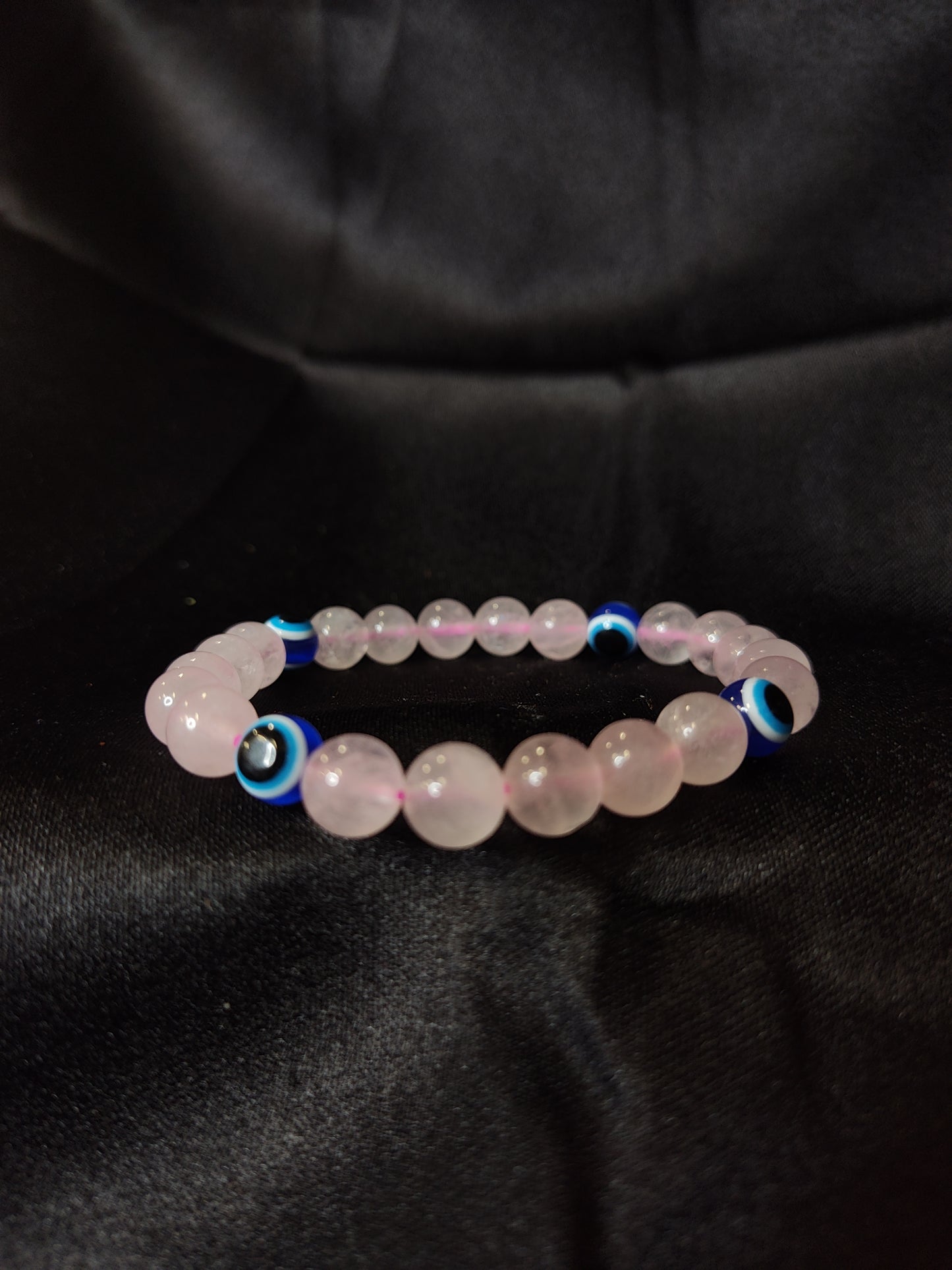 Rose Quartz Evil Eye Bracelet
