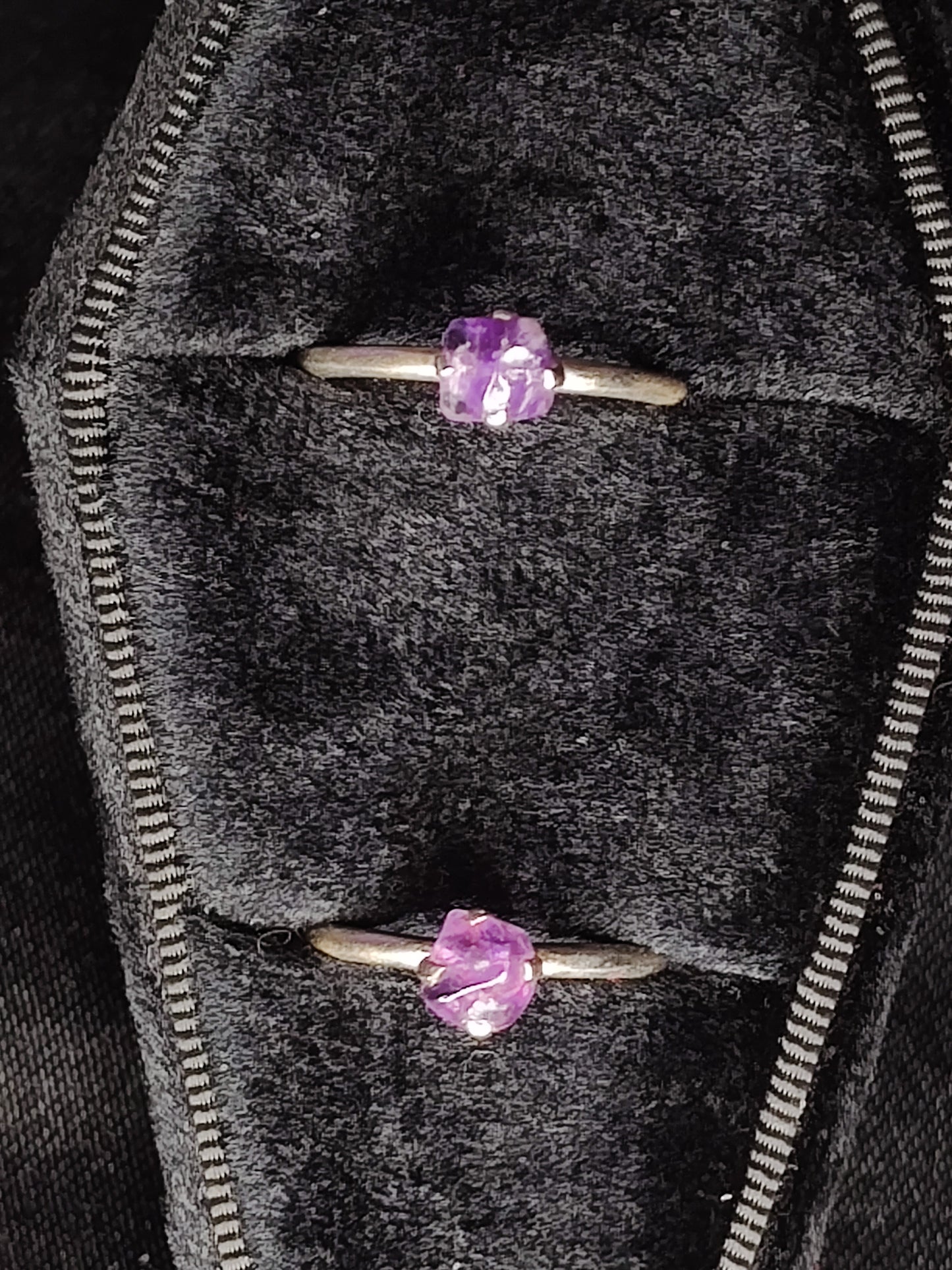 Raw Amethyst Sterling Silver Ring