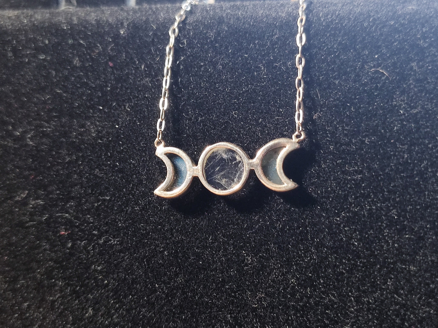 Triple Moon Labradorite Sterling Silver Necklace