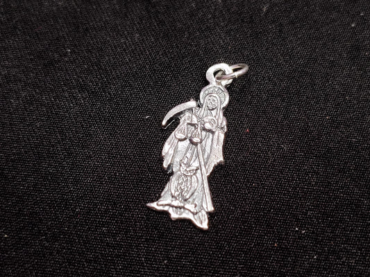 Santa Muerte Sterling Silver Necklace Charm