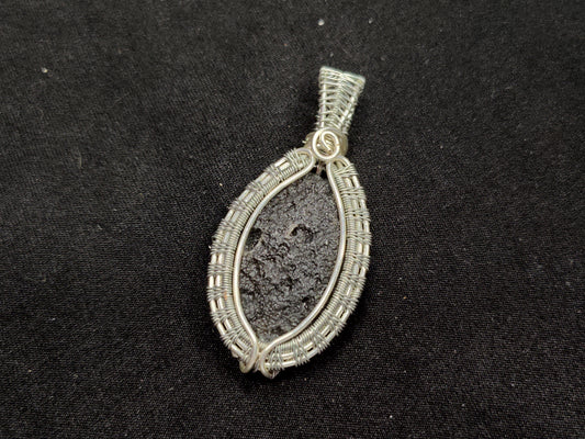 Wire Wrapped Tectite Necklace Charm